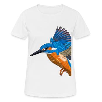 Flying Kingfisher Bird - Women's Breathable T-Shirt - white - Front - AI Model Female 172 dark (172cm)