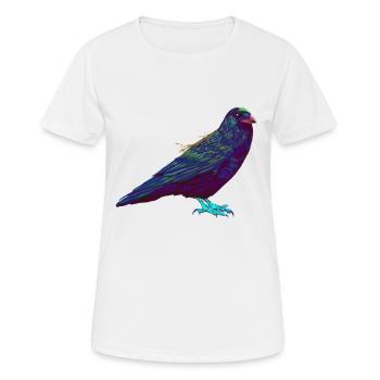 Splash Raven Crow - T-shirt respirant Femme - blanc - Devant - AI Model Female 172 dark (172cm)