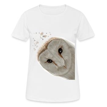 Funny Curious Owl - Women's Breathable T-Shirt - white - Front - AI Model Female 172 dark (172cm)