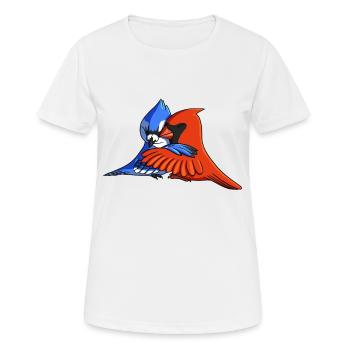 Rotkardinal Vogel umarmt Blauhäher - Frauen T-Shirt atmungsaktiv - Weiß - Vorne - AI Model Female 172 dark (172cm)