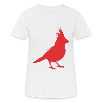 Bunter Fliegender Splash Vogel Rotkardinal - Frauen T-Shirt atmungsaktiv - Weiß - Vorne - AI Model Female 172 dark (172cm)
