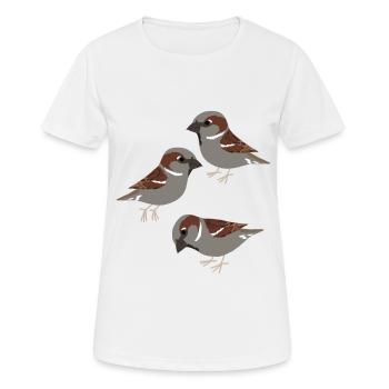 Moineaux domestiques Oiseaux Moineaux - T-shirt respirant Femme - blanc - Devant - AI Model Female 172 dark (172cm)