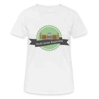 Nicht meine Regierung - Frauen T-Shirt atmungsaktiv - Weiß - Vorne - AI Model Female 172 dark (172cm)