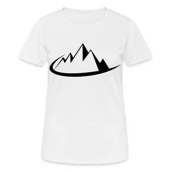 Sommet de la silhouette des montagnes silhouette minimaliste logo - T-shirt respirant Femme - blanc - Devant - AI Model Female 172 dark (172cm)