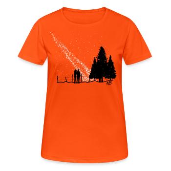 Lovers - Women's Breathable T-Shirt - neon orange - Front - AI Model Female 172 dark (172cm)