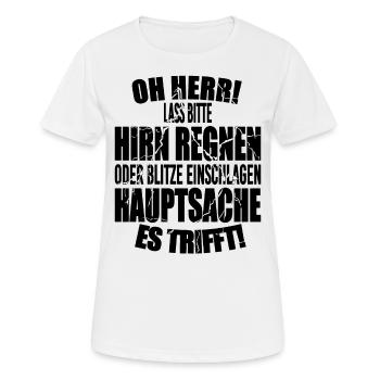 Lustig Lustige Sprüche Humor Hirn Regen Blitze - Frauen T-Shirt atmungsaktiv - Weiß - Vorne - AI Model Female 172 dark (172cm)