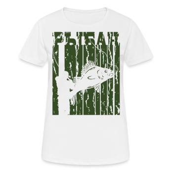 Pêcheur Рыбак Russe Russe Idée cadeau russe - T-shirt respirant Femme - blanc - Devant - AI Model Female 172 dark (172cm)