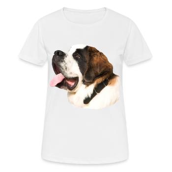 Hund,Hundekopf,Hunde,Bernhardiner,Rettungshund, - Frauen T-Shirt atmungsaktiv - Weiß - Vorne - AI Model Female 172 dark (172cm)