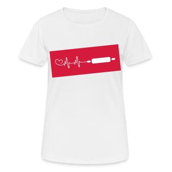 Küchenrolle Nudelholz - Frauen T-Shirt atmungsaktiv - Weiß - Vorne - AI Model Female 172 dark (172cm)