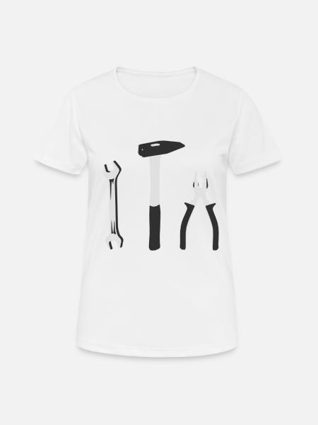 Handwerker Werkzeug Mann Frau Kind - Frauen T-Shirt atmungsaktiv - Weiß