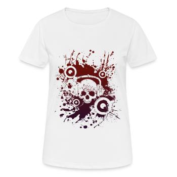 Techno Skull DJ Speaker Splash EDM Music - Women's Breathable T-Shirt - white - Front - AI Model Female 172 dark (172cm)