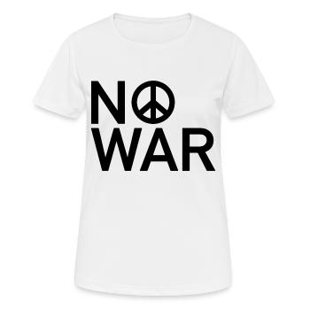 NO WAR Friedenszeichen Statement - Frauen T-Shirt atmungsaktiv - Weiß - Vorne - AI Model Female 172 dark (172cm)