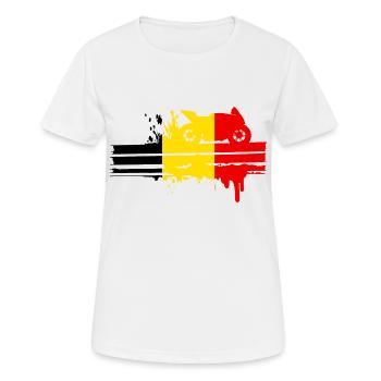 Moto Sport Automobile Belgique Bande de course - T-shirt respirant Femme - blanc - Devant - AI Model Female 172 dark (172cm)