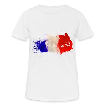 Moto Art Sport automobile France Drapeau - T-shirt respirant Femme - blanc - Devant - AI Model Female 172 dark (172cm)