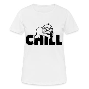 Paresseux endormi CHILL Cool Relax Motto - T-shirt respirant Femme - blanc - Devant - AI Model Female 172 dark (172cm)