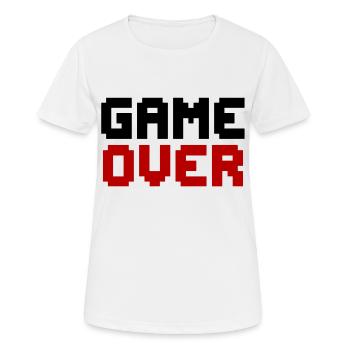 GAME OVER PIXEL Retro Gaming - T-shirt respirant Femme - blanc - Devant - AI Model Female 172 dark (172cm)
