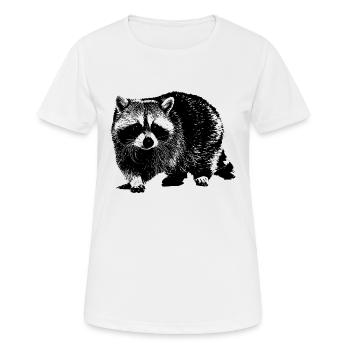 Waschbär Niedlicher Baby Kleinbär - Frauen T-Shirt atmungsaktiv - Weiß - Vorne - AI Model Female 172 dark (172cm)