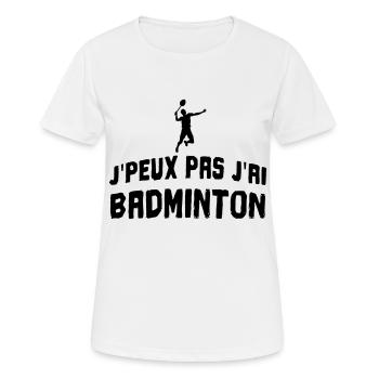 I can't badminton - Women's Breathable T-Shirt - white - Front - AI Model Female 172 dark (172cm)