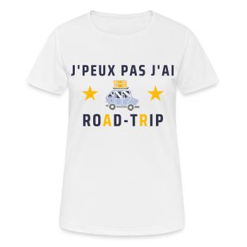 J Peux Pas j ai Road trip - T-shirt respirant Femme - blanc - Devant - AI Model Female 172 dark (172cm)