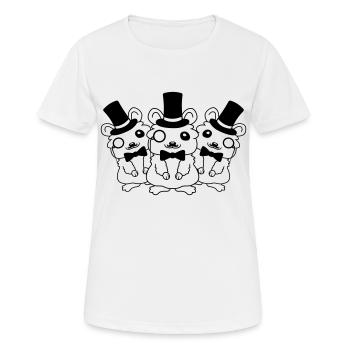 Hamster à cylindre 3 monocles - T-shirt respirant Femme - blanc - Devant - AI Model Female 172 dark (172cm)