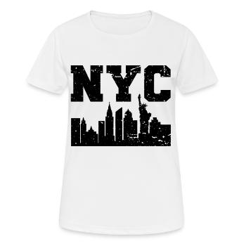 NYC New York Skyline - Women's Breathable T-Shirt - white - Front - AI Model Female 172 dark (172cm)