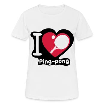 Liebe Herz Herzen Pingpong tennistable3 - Frauen T-Shirt atmungsaktiv - Weiß - Vorne - AI Model Female 172 dark (172cm)