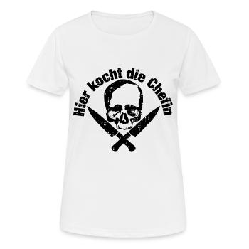 hier kocht die chefin - Frauen T-Shirt atmungsaktiv - Weiß - Vorne - AI Model Female 172 dark (172cm)