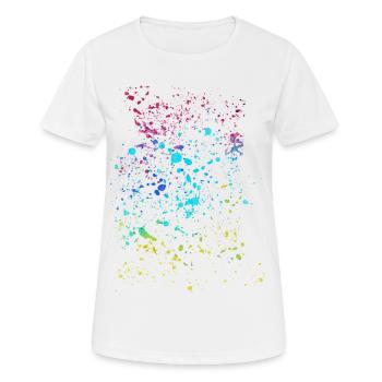 œuvre d’art, points colorés, art, peinture, abstrait - T-shirt respirant Femme - blanc - Devant - AI Model Female 172 dark (172cm)
