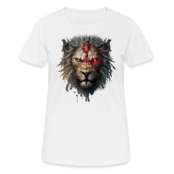 Lion mort-vivant : Terrifiant roi de la savane - T-shirt respirant Femme - blanc - Devant - AI Model Female 172 dark (172cm)