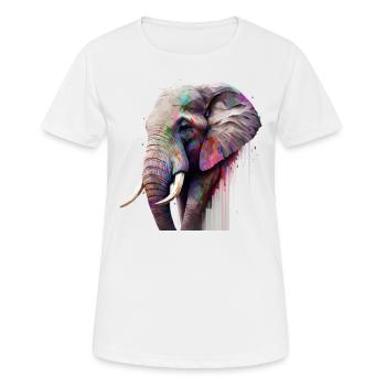 Le pouvoir de l’éléphant - T-shirt respirant Femme - blanc - Devant - AI Model Female 172 dark (172cm)