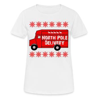 Livraison Pôle Nord - Noël - T-shirt respirant Femme - blanc - Devant - AI Model Female 172 dark (172cm)
