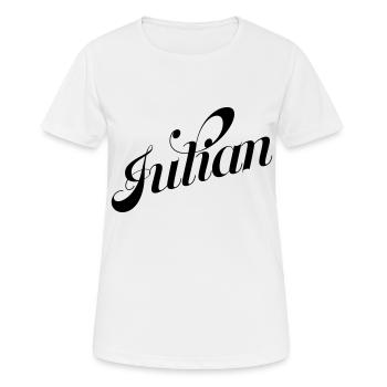 Julian - Frauen T-Shirt atmungsaktiv - Weiß - Vorne - AI Model Female 172 dark (172cm)