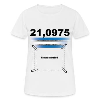 21,0975 Halbmarathon - Frauen T-Shirt atmungsaktiv - Weiß - Vorne - AI Model Female 172 dark (172cm)
