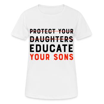 Bilden Sie Ihren Sohn aus - Frauen T-Shirt atmungsaktiv - Weiß - Vorne - AI Model Female 172 dark (172cm)