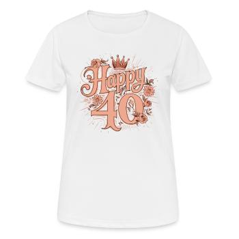 Heureux 40 - T-shirt respirant Femme - blanc - Devant - AI Model Female 172 dark (172cm)