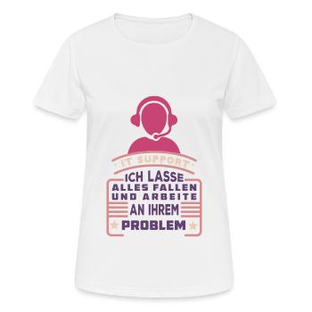 Umriss Eines Call-Center-Mitarbeiter - Frauen T-Shirt atmungsaktiv - Weiß - Vorne - AI Model Female 172 dark (172cm)