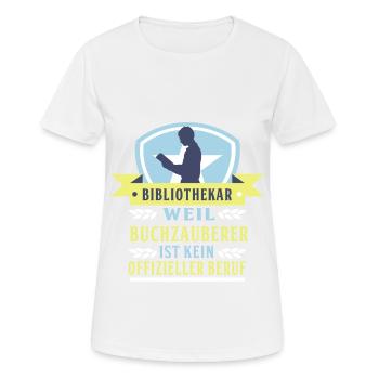 Buchzauberer - Bibliothek - Frauen T-Shirt atmungsaktiv - Weiß - Vorne - AI Model Female 172 dark (172cm)