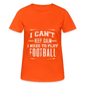 Lustigen Fußballspruch - Fußball - Frauen T-Shirt atmungsaktiv - Neonorange - Vorne - AI Model Female 172 dark (172cm)