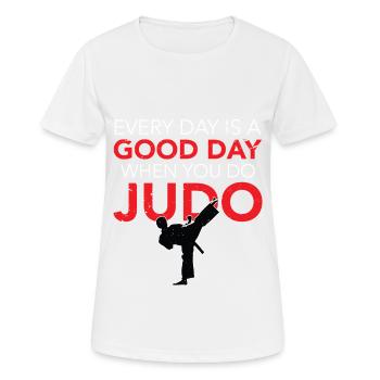 Judo combattant - Judo - T-shirt respirant Femme - blanc - Devant - AI Model Female 172 dark (172cm)