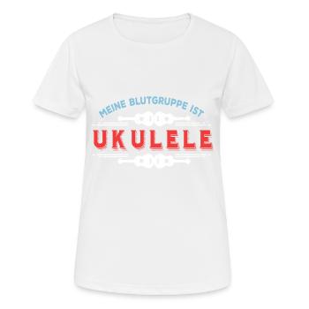 Blutgruppe Ukulele - Ukulele - Frauen T-Shirt atmungsaktiv - Weiß - Vorne - AI Model Female 172 dark (172cm)