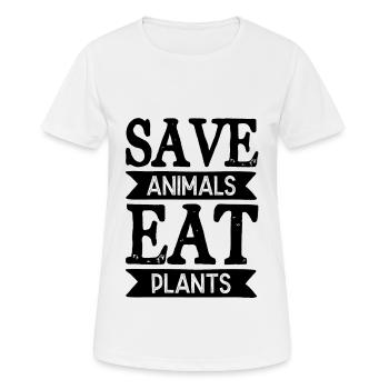 animal welfare planting - Women's Breathable T-Shirt - white - Front - AI Model Female 172 dark (172cm)