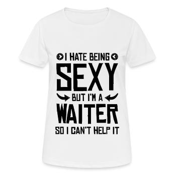 sexy waiter - Women's Breathable T-Shirt - white - Front - AI Model Female 172 dark (172cm)