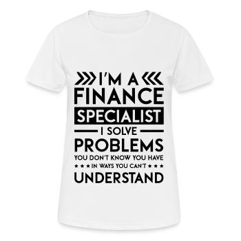 Finanzberater spezialist - Frauen T-Shirt atmungsaktiv - Weiß - Vorne - AI Model Female 172 dark (172cm)
