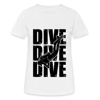 plongée plonger - T-shirt respirant Femme - blanc - Devant - AI Model Female 172 dark (172cm)