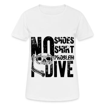 plongée plonger - T-shirt respirant Femme - blanc - Devant - AI Model Female 172 dark (172cm)