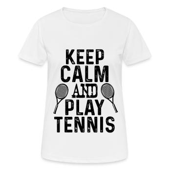 keep calm tennis - Frauen T-Shirt atmungsaktiv - Weiß - Vorne - AI Model Female 172 dark (172cm)