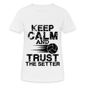 keep calm volleyball - T-shirt respirant Femme - blanc - Devant - AI Model Female 172 dark (172cm)