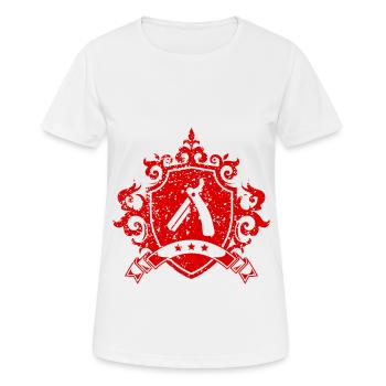 Barber Coat of Arms Symbol Razor Blade - Women's Breathable T-Shirt - white - Front - AI Model Female 172 dark (172cm)