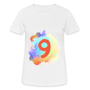 9 nombre de taches - T-shirt respirant Femme - blanc - Devant - AI Model Female 172 dark (172cm)