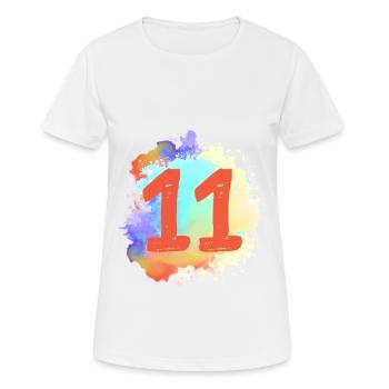 11 nombre de taches - T-shirt respirant Femme - blanc - Devant - AI Model Female 172 dark (172cm)